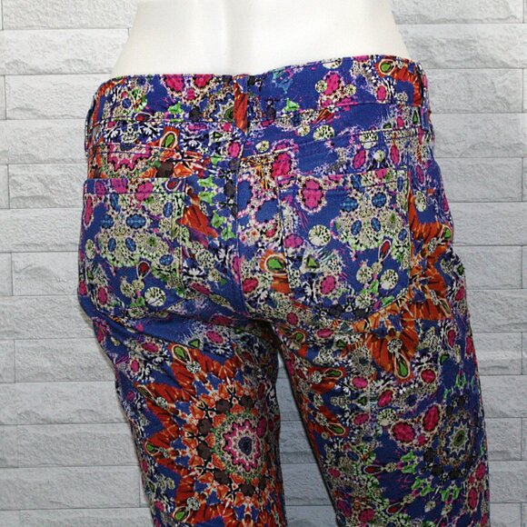 L'AMOUR NANETTE LEPORE Printed Floral Paisley Denim Jeans Leggings Jeggings 3 - Picture 4 of 13